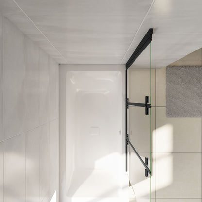 AICA Mampara de Ba?era Abatible 3 Hojas Cristal Antical 6mm 3 veces plegable Tama?o (1280-1300)x1400mm