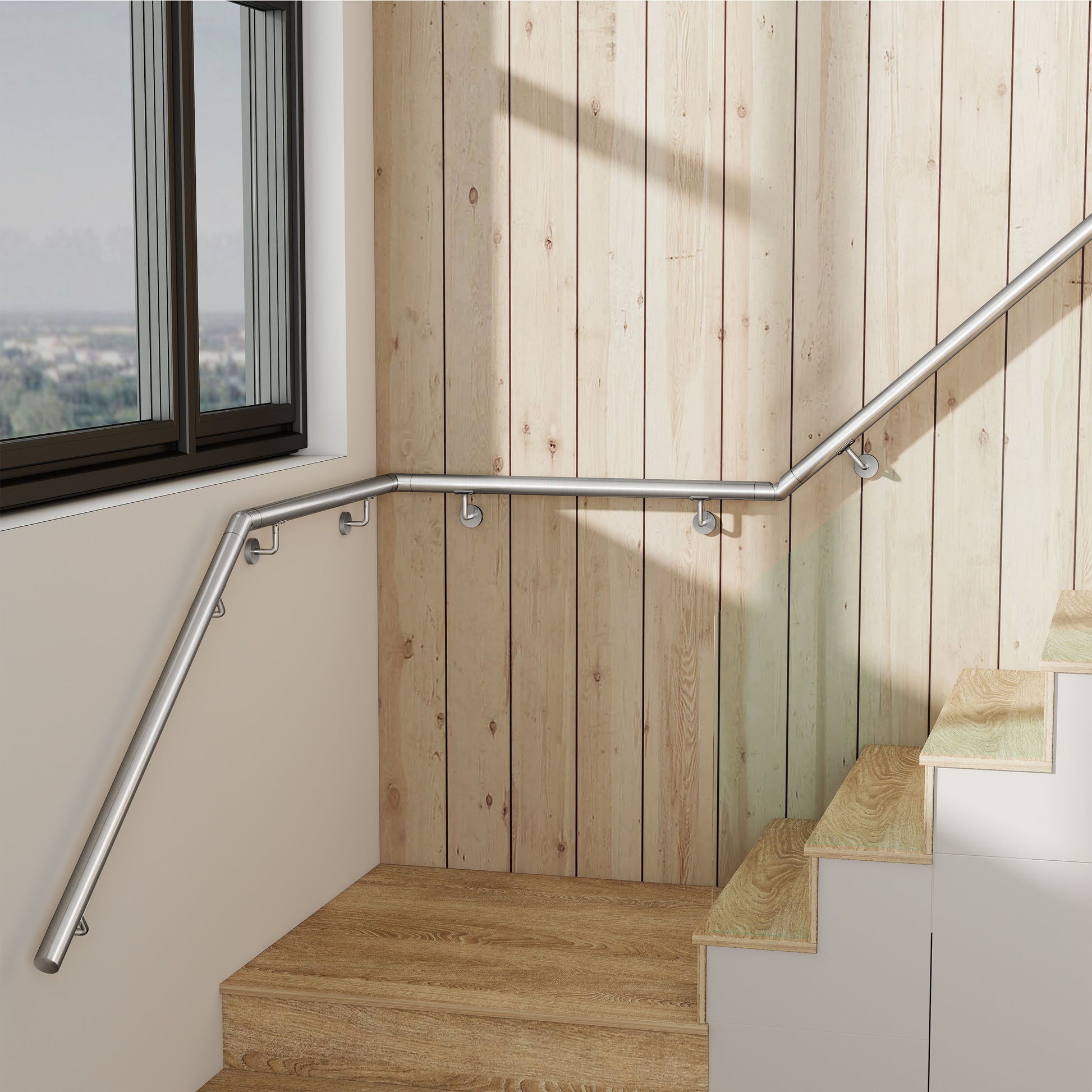 Pasamanos de escalera de acero inoxidable 304 para interior y exterior - 80/100/120/150/180/200 cm