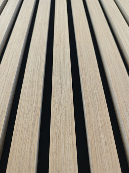Paneles acústicos decorativos de MDF para paredes - Set de 2/3 Unidades - 260x30 cm - Color roble natural/claro/oscuro/nogal/gris claro