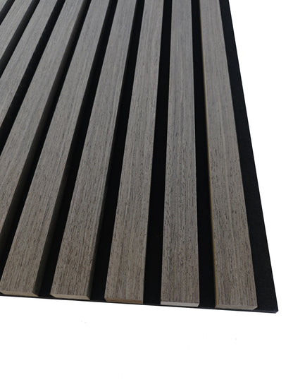 Paneles acústicos decorativos de MDF para paredes - Set de 2/3 Unidades - 240x60 cm - Color roble natural/claro/oscuro/nogal/gris claro