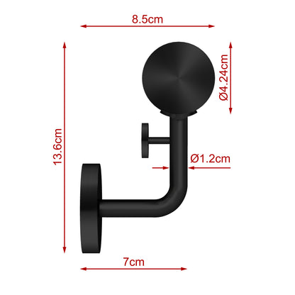 AICA Pasamanos de acero inoxidable 304 cepillado, 80/100/120/150/180/200/220/240 cm, Interior y Exterior#Negro