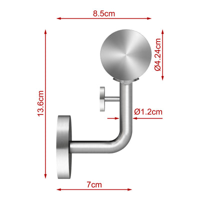 AICA Pasamanos de acero inoxidable 304 cepillado, 80/100/120/150/180/200/220/240 cm, Interior y Exterior#Plata
