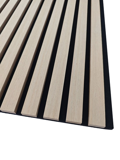 Paneles acústicos decorativos de MDF para paredes - Set de 2/3 Unidades - 260x30 cm - Color roble natural/claro/oscuro/nogal/gris claro
