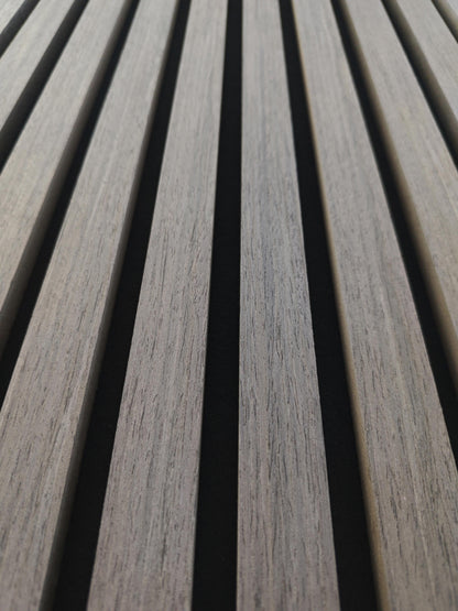 Paneles acústicos decorativos de MDF para paredes - Set de 2/3 Unidades - 260x30 cm - Color roble natural/claro/oscuro/nogal/gris claro