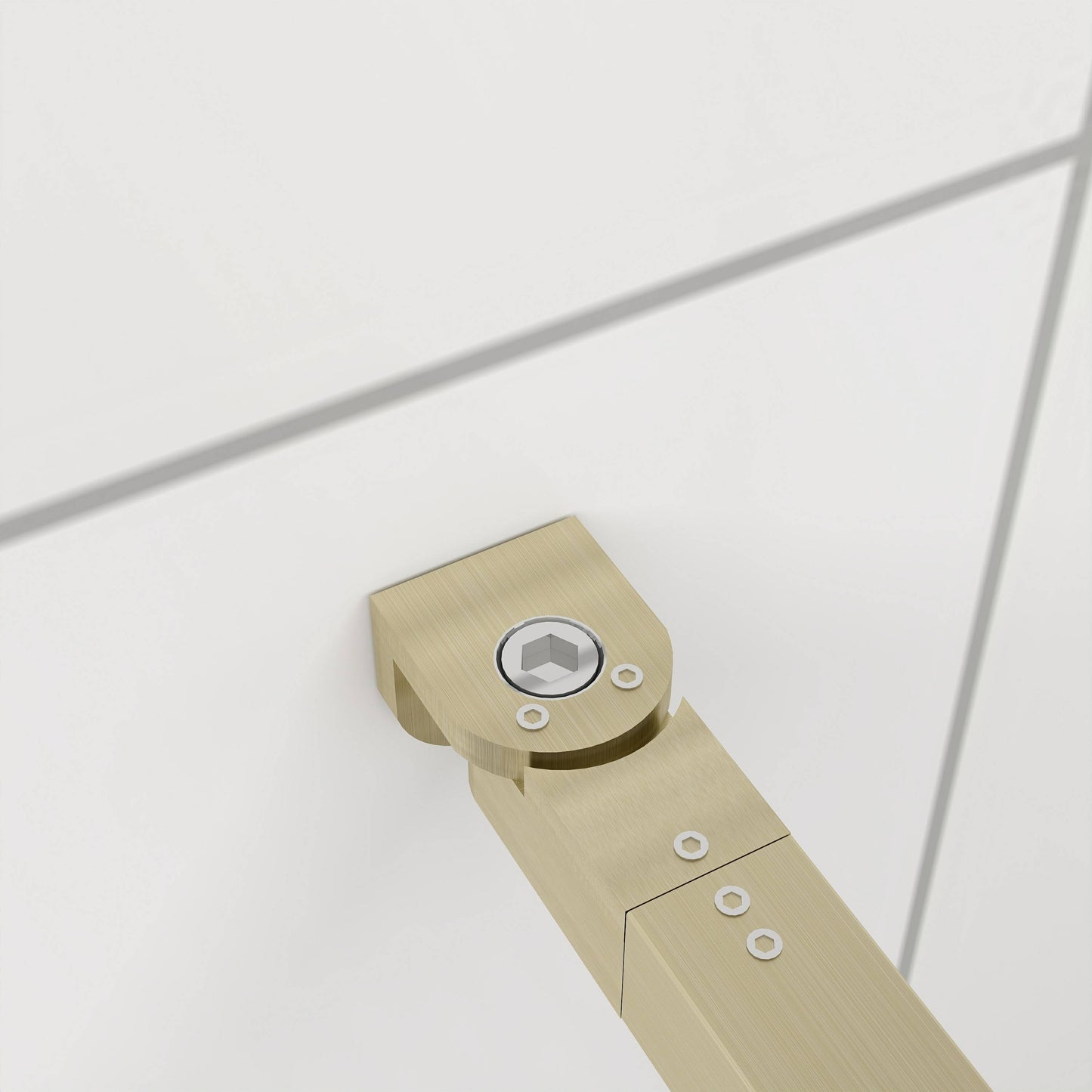 Mampara de ducha fija 90/110/120cm - Oro Cepillado - Cristal templado 10mm antical - Alto 200cm - Barra 73-120/70-120/90cm - Perfil aluminio dorado - Reversible