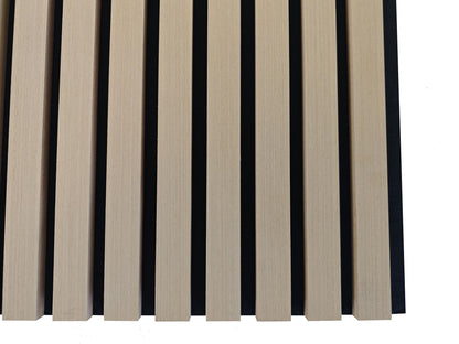 Paneles acústicos decorativos de MDF para paredes - Set de 2/3 Unidades - 240x60 cm - Color roble natural/claro/oscuro/nogal/gris claro