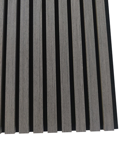 Paneles acústicos decorativos de MDF para paredes - Set de 2/3 Unidades - 260x30 cm - Color roble natural/claro/oscuro/nogal/gris claro