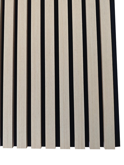Paneles acústicos decorativos de MDF para paredes - Set de 2/3 Unidades - 260x30 cm - Color roble natural/claro/oscuro/nogal/gris claro