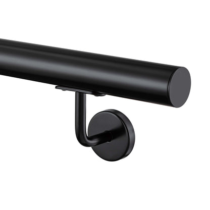 AICA Pasamanos de acero inoxidable 304 cepillado, 80/100/120/150/180/200/220/240 cm, Interior y Exterior#Negro