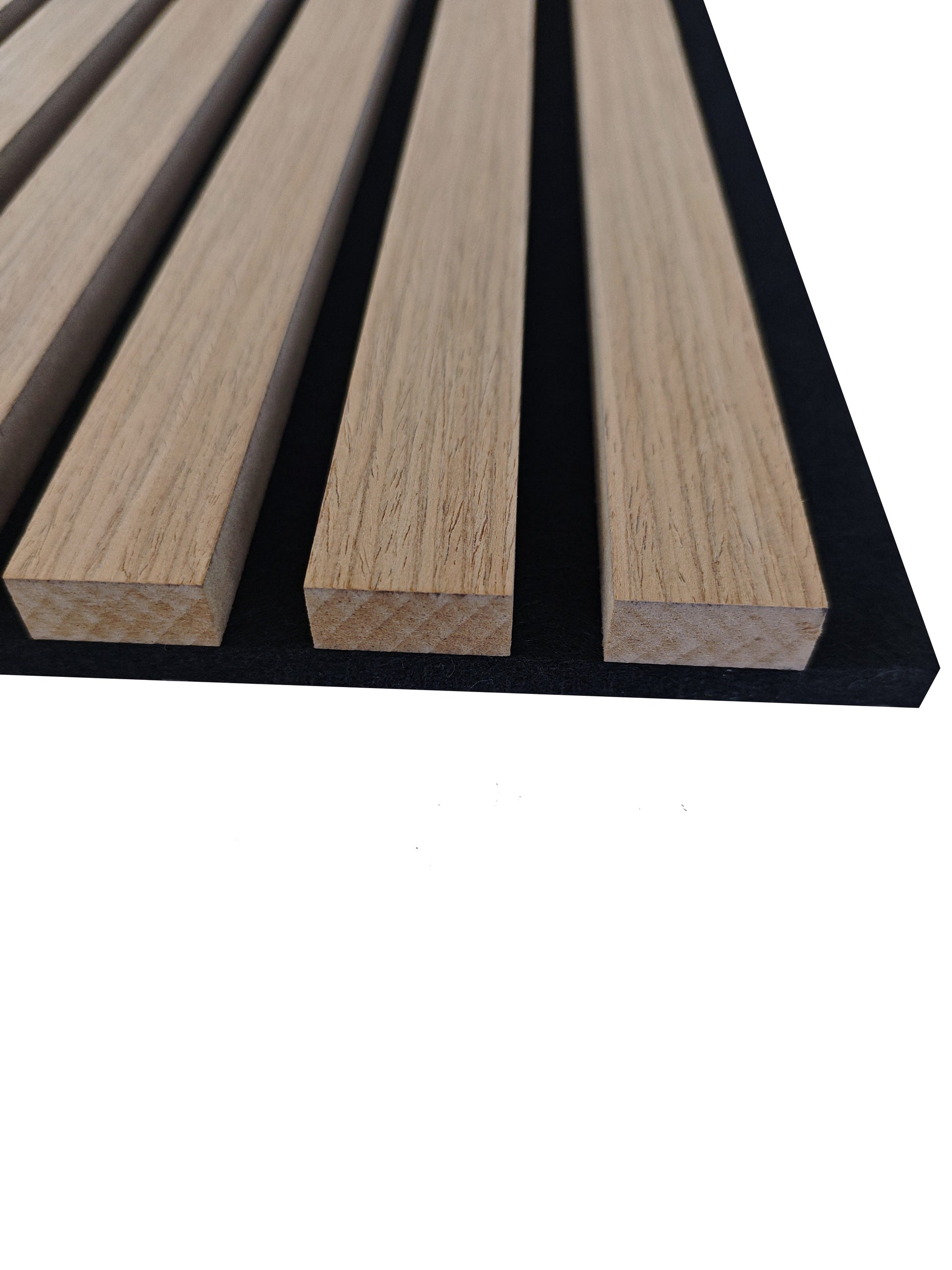 Paneles acústicos decorativos de MDF para paredes - Set de 4 Unidades - 60x60 cm - Color roble claro/Color roble oscuro