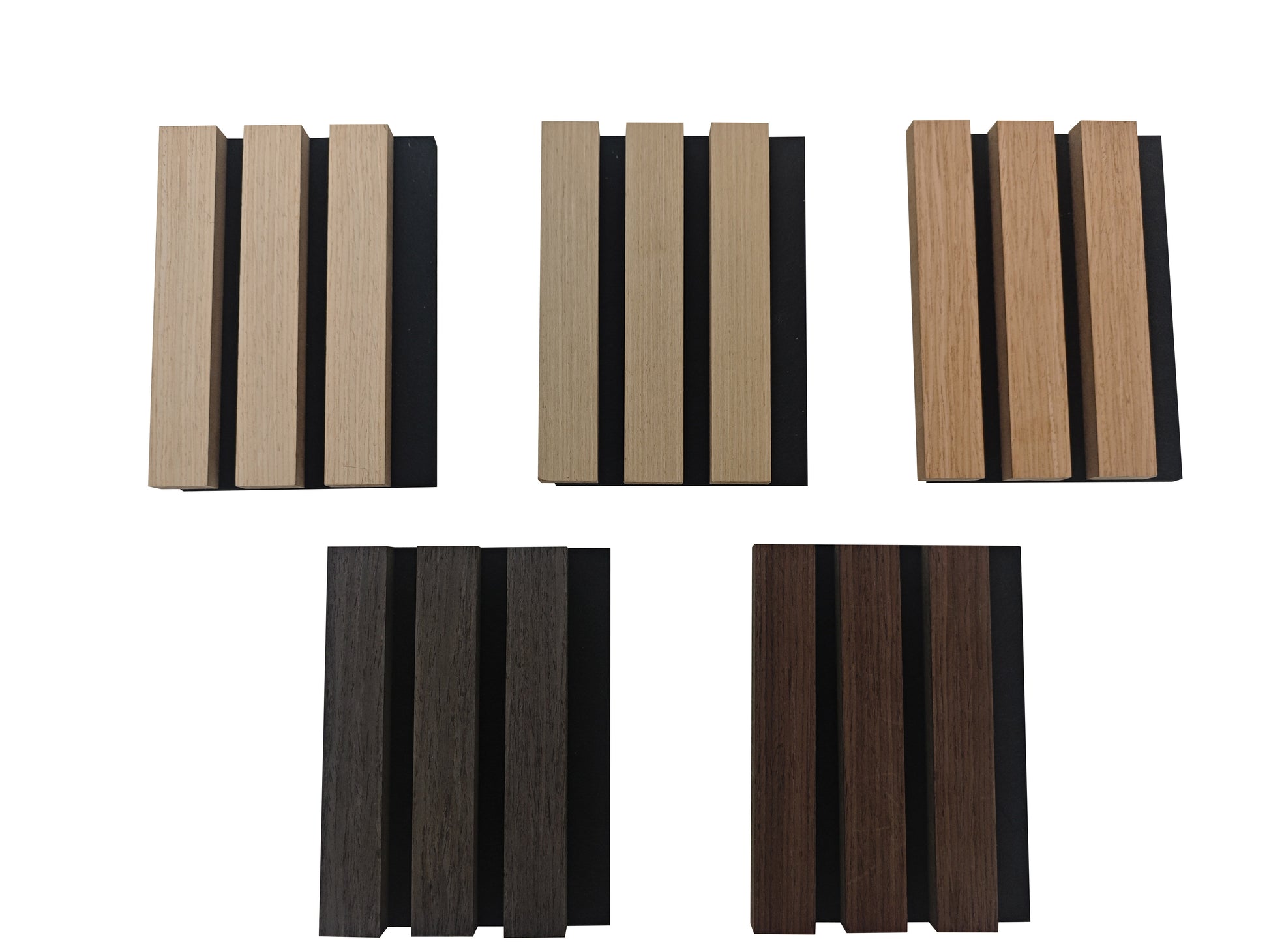 Paneles acústicos decorativos de MDF para paredes - Set de 2/3 Unidades - 260x30 cm - Color roble natural/claro/oscuro/nogal/gris claro