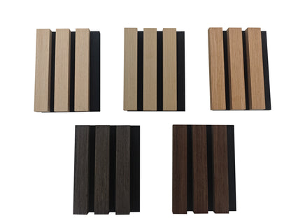 Paneles acústicos decorativos de MDF para paredes - Set de 2/3 Unidades - 240x60 cm - Color roble natural/claro/oscuro/nogal/gris claro