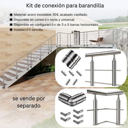 Barandilla Acero Inoxidable 304 Montaje Lateral 5 Travesaños