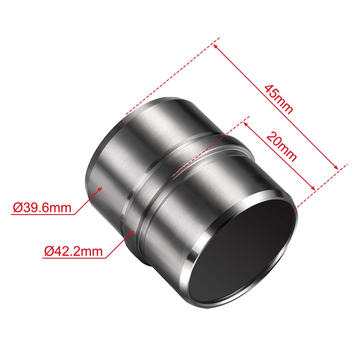 AICA Conector para pasamanos de acero inoxidable 304, Diámetro 42,2/42.4 mm, Plata/Negro, utilizado para conectar múltiples secciones de pasamanos#Plata