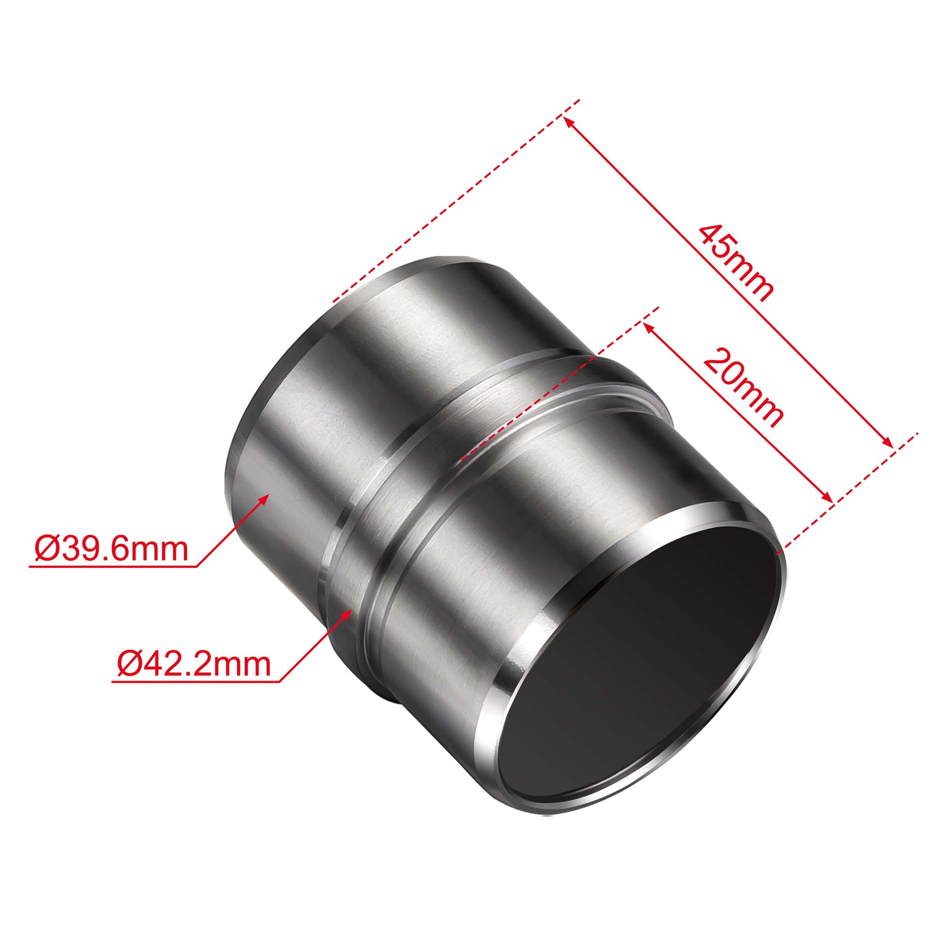 AICA Conector para pasamanos de acero inoxidable 304, Diámetro 42,2/42.4 mm, Plata/Negro, utilizado para conectar múltiples secciones de pasamanos#Plata