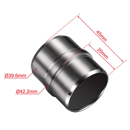 AICA Conector para pasamanos de acero inoxidable 304, Diámetro 42,2/42.4 mm, Plata/Negro, utilizado para conectar múltiples secciones de pasamanos#Plata