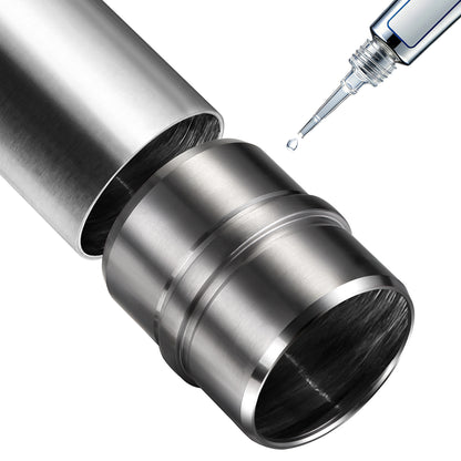 AICA Conector para pasamanos de acero inoxidable 304, Diámetro 42,2/42.4 mm, Plata/Negro, utilizado para conectar múltiples secciones de pasamanos#Plata