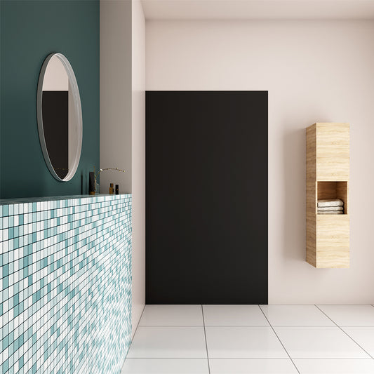 AICA Panel de pared para ducha en Aluminio, Negro mate, Revestimiento de paredes