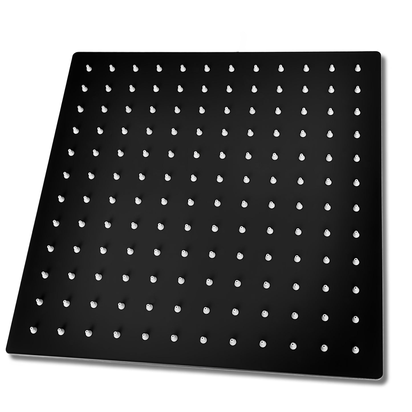 Aica Columna de Ducha con termostato y alcachofa cuadrada 30x30cm rociador superior negro mate barra redonda