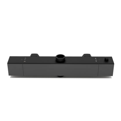 Aica Columna de Ducha con termostato y alcachofa cuadrada 30x30cm rociador superior negro mate barra redonda