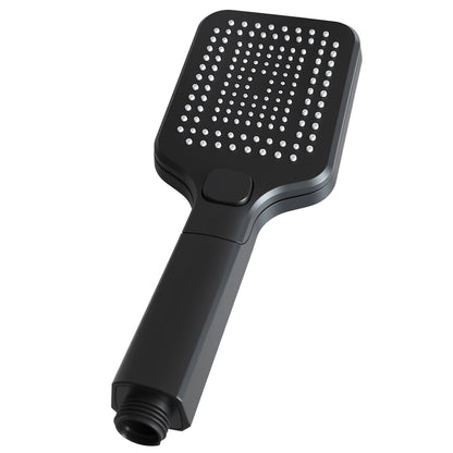 Aica Columna de Ducha con termostato y alcachofa cuadrada 30x30cm rociador superior negro mate barra redonda