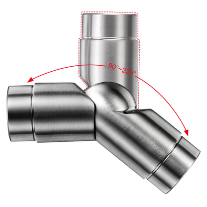 AICA Conector para pasamanos de acero inoxidable 304, Diámetro 42,2/42.4 mm, Plata/Negro, utilizado para conectar múltiples secciones de pasamanos#Plata