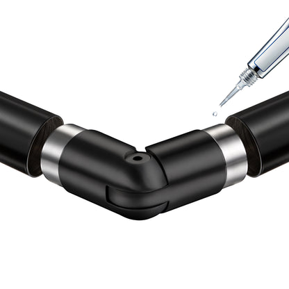 AICA Conector para pasamanos de acero inoxidable 304, Diámetro 42,2/42.4 mm, Plata/Negro, utilizado para conectar múltiples secciones de pasamanos#Negro