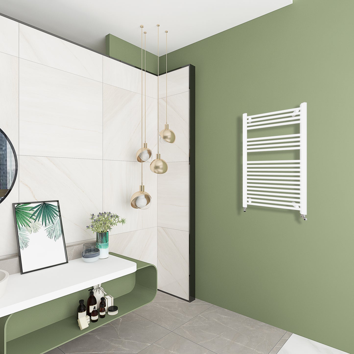 AICA Toallero secatoallas radiador blanco 100x50cm calefacción en sistema circuito de agua caliente válido