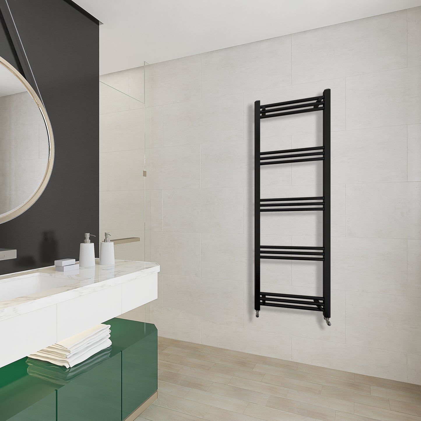 AICA Toallero secatoallas radiador negro 165x50cm calefacción en sistema circuito de agua caliente válido