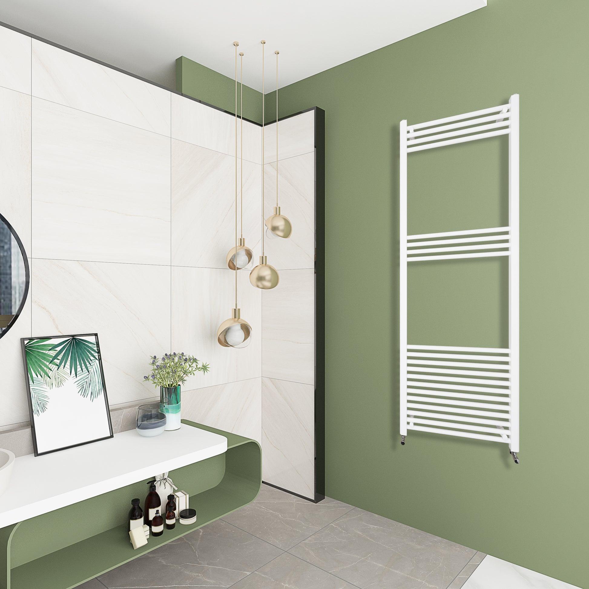 AICA Toallero secatoallas radiador blanco 172x60cm calefacción en sistema circuito de agua caliente válido