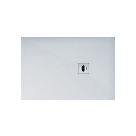 AICA Plato de Ducha Rectangular 80/90x140x3cm Blanco textura pizarra