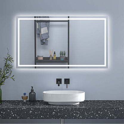 AICA Espejo de baño LED sin cobre 120×80cm＋antivaho＋interruptor táctil