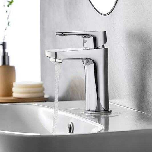 Aica Sanitarios Grifo de Lavabo Clásico, Monomando Lavabo, Mezclador Agua Fría y Caliente, Acero Inoxidable