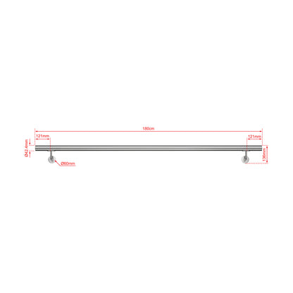 AICA Pasamanos de acero inoxidable 304 cepillado, 80/100/120/150/180/200/220/240 cm, Interior y Exterior Plata 180cm#Plata