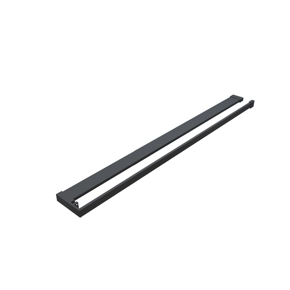 AICA Mampara Fija de Ducha Industrial Negro Mate 80/100x200cm - Cristal Templado de Seguridad 8mm con Antical, Serigrafía Cuadrada y Estante de Baño