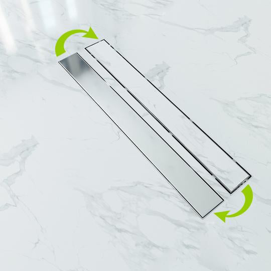 AICA Desagüe de ducha, 2 en 1 Doble cara de sifón 360°con dispositivo  desodorante, Canaleta Sumidero antiolores, Filtro 90cm