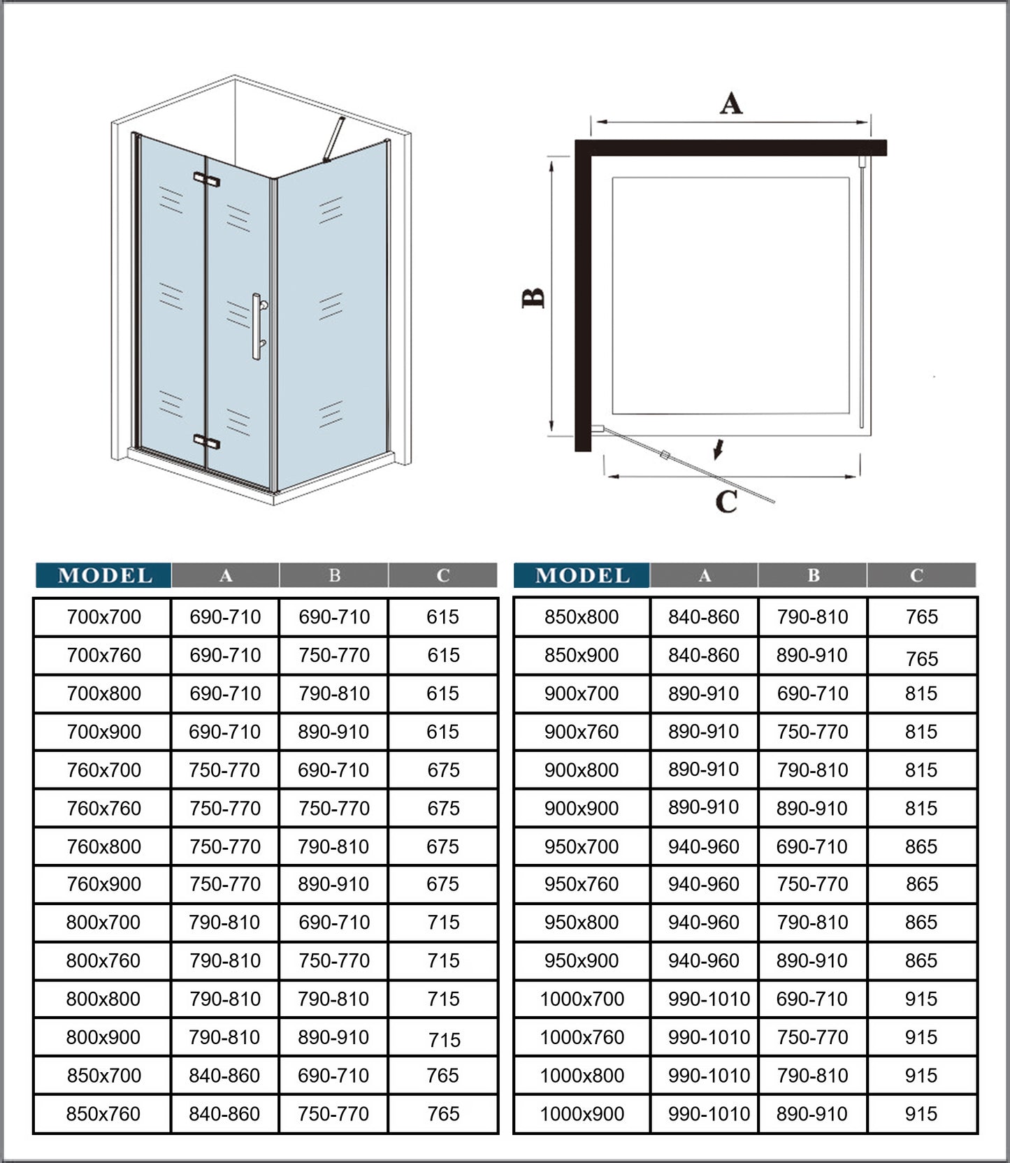 Mamparas Angular Plegable + Panel Fijo 6mm Antical