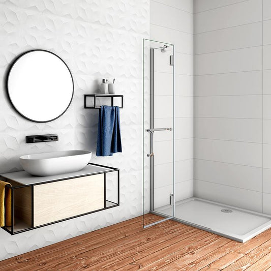 liquidacion Walk in 2 hojas plegables 8mm vidrio templado con tratamiento antical,Barra 30cm,190cm