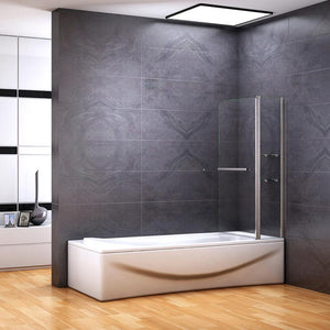 100x140cm Accesorio para bañera de, partición de ducha giratoria de pared de ducha de pared plegable de 2 partes