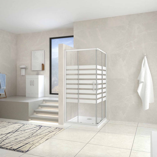 Mampara de ducha Frontal, Mampara abatible, una puerta giratoria, perf –  Aica Sanitarios España