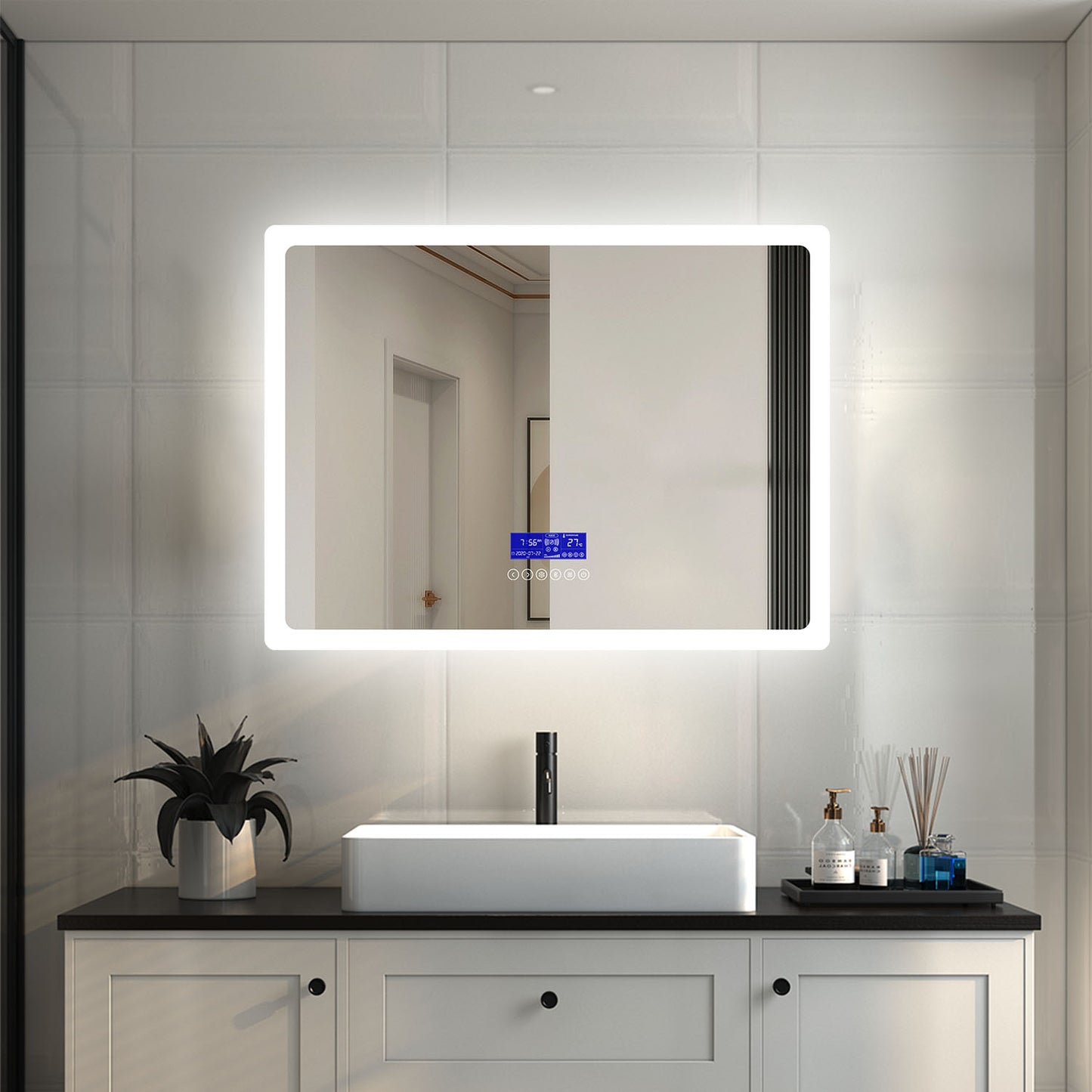 Espejo baño bluetooth con antivaho + Dimmable + 3 Colores 80x60cm