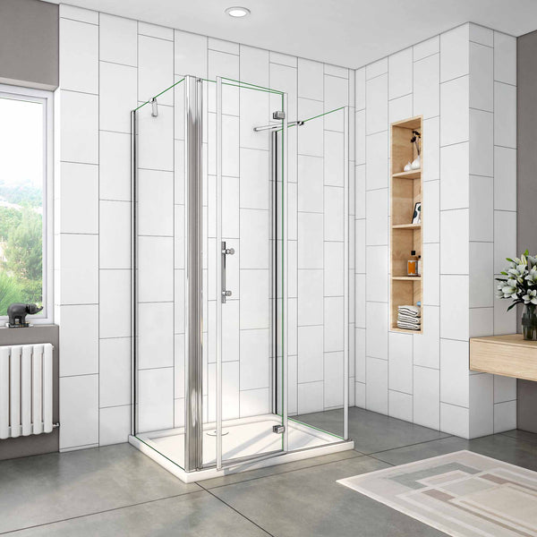 CABINA DE DUCHA PLEGABLE, EN FORMA U, 6MM EASYCLEAN CRISTAL TEMPLADO, TRATAMIENTO ANTICAL