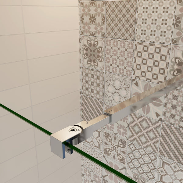 Mamparas ducha Panel Pantalla Fija + Lateral 8mm cristal templado para Baño