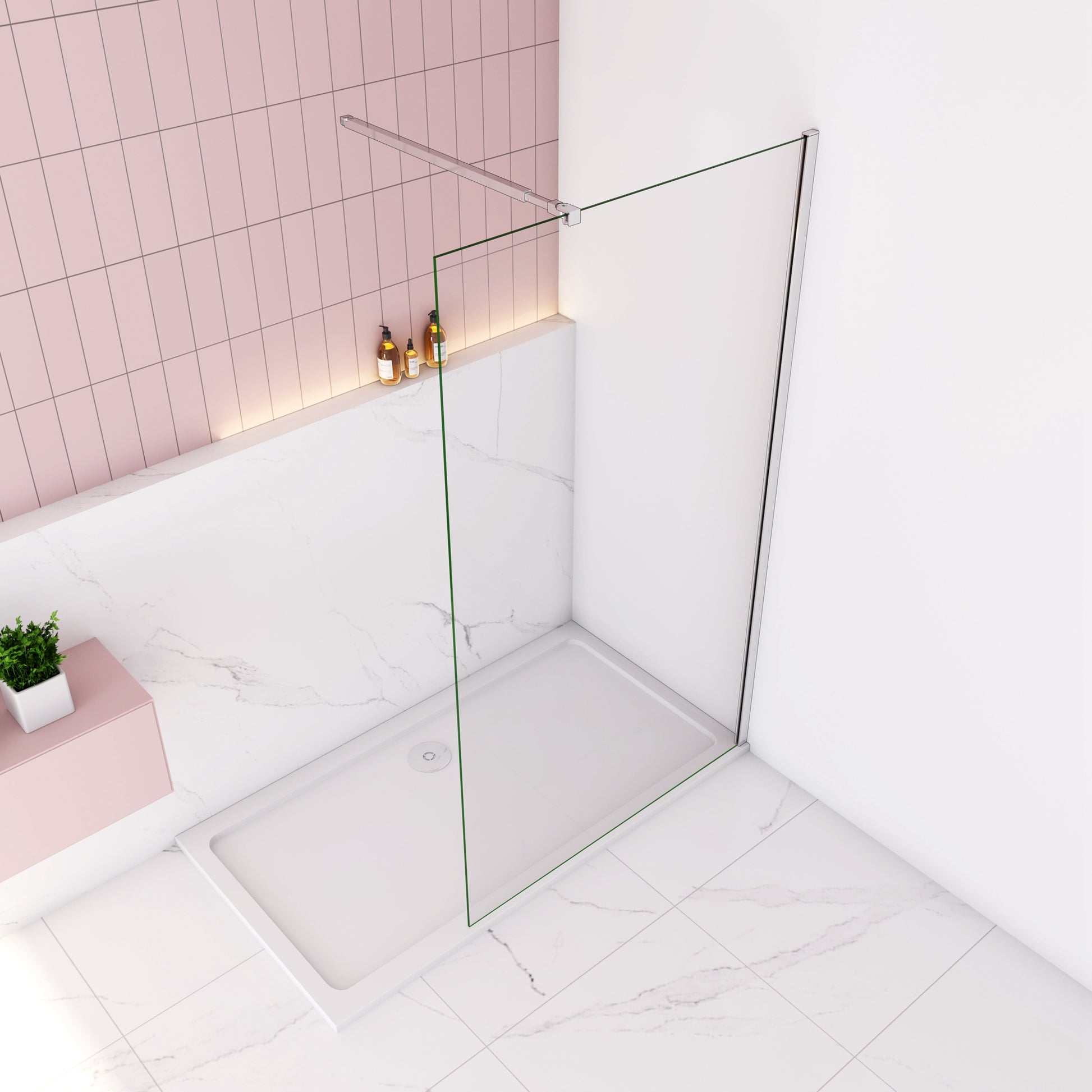 Mamparas ducha Panel Pantalla Fija + Lateral 8mm cristal templado para –  Aica Sanitarios España