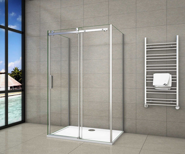 Ducha cabina de ducha, en forma U,  mampara de 8 mm con tratamiento antical cristal templado