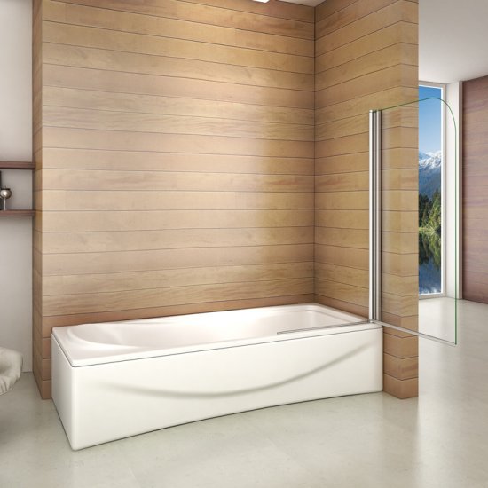 Panel/ pantalla baño 800x1400mm Easyclean Vidrio transparente 180 ° Pivot