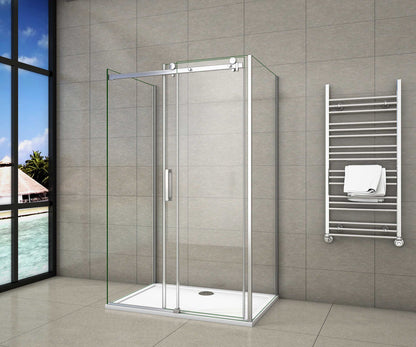 Ducha cabina de ducha, en forma U,  mampara de 8 mm con tratamiento antical cristal templado