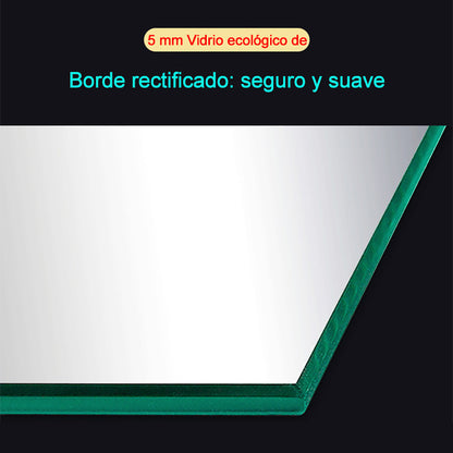 Espejo de Baño LED Luz Cálida 3800k(Brillo LED Envolvente) para Decorar Casa con Función Antivaho + Botón Táctil