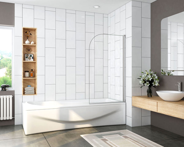 Mampara de bañera Abatible Simple de 1 Hoja 180 grados 70x130cm