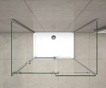 Ducha cabina de ducha, en forma U,  mampara de 8 mm con tratamiento antical cristal templado